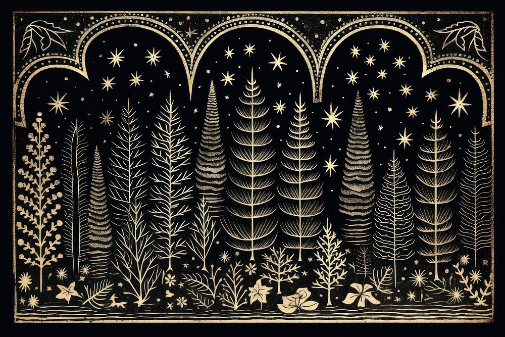 Christmas pattern art illuminated. AI generated Image by rawpixel.