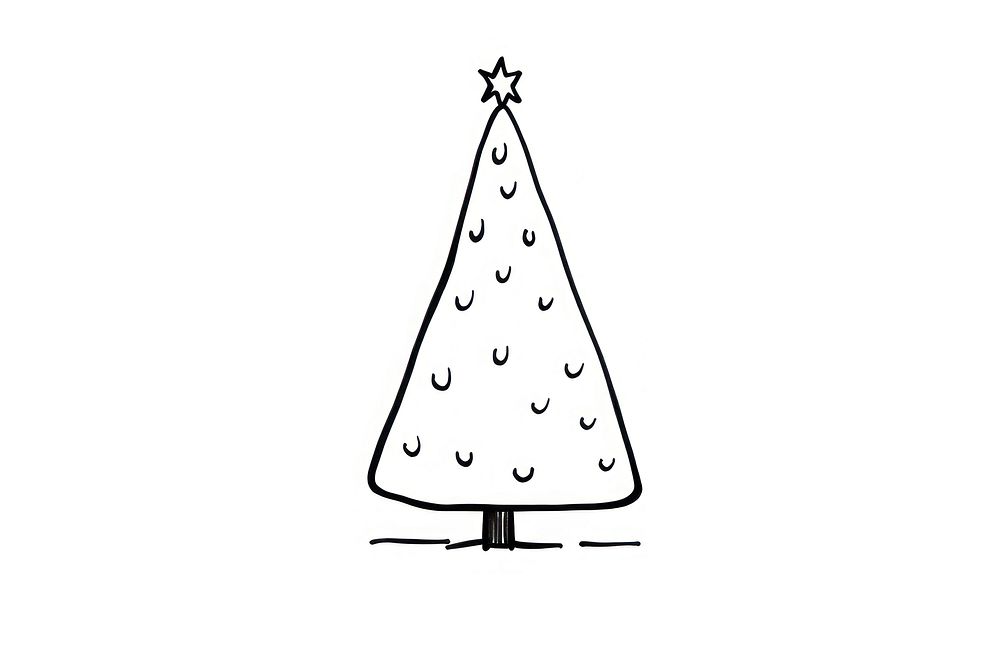 Chirstmas tree christmas white line. AI generated Image by rawpixel.