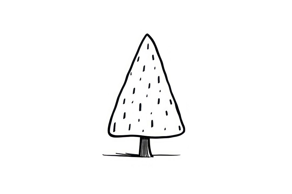 Chirstmas tree drawing sketch white. AI generated Image by rawpixel.
