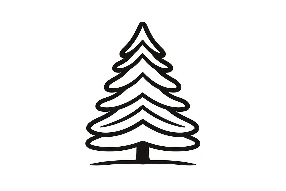 Chirstmas tree plant white line. AI generated Image by rawpixel.