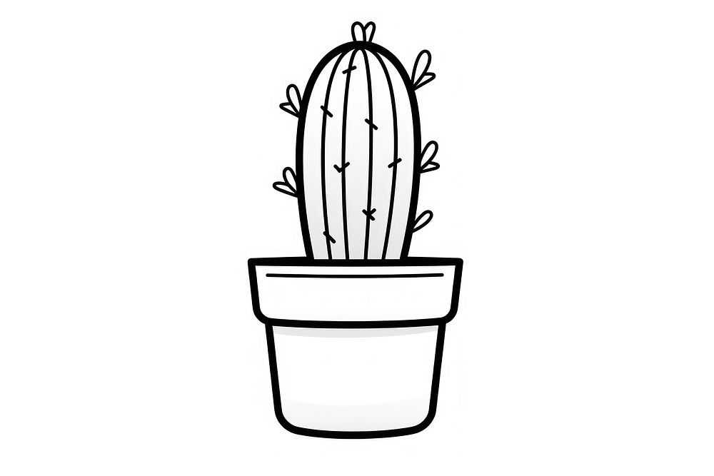 Cactus plant line creativity. AI generated Image by rawpixel.