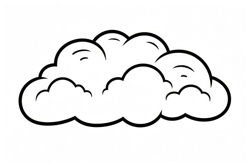 Cloudy doodle white line. AI generated Image by rawpixel.