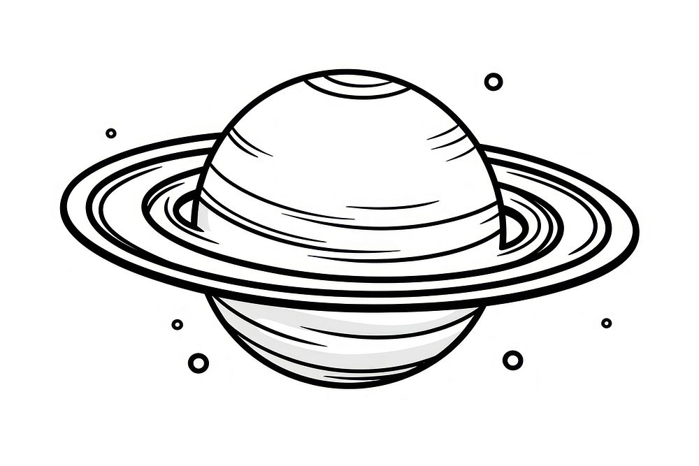 Saturn planet space line monochrome. AI generated Image by rawpixel.
