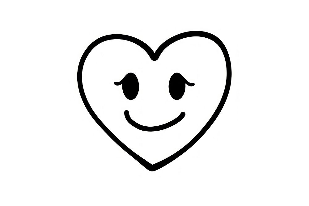Happy emotion face heart white line. AI generated Image by rawpixel.