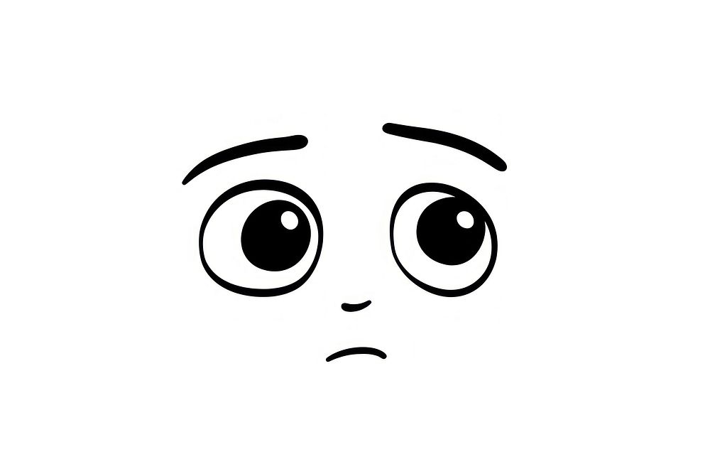 Sad emotion face white line representation. AI generated Image by rawpixel.