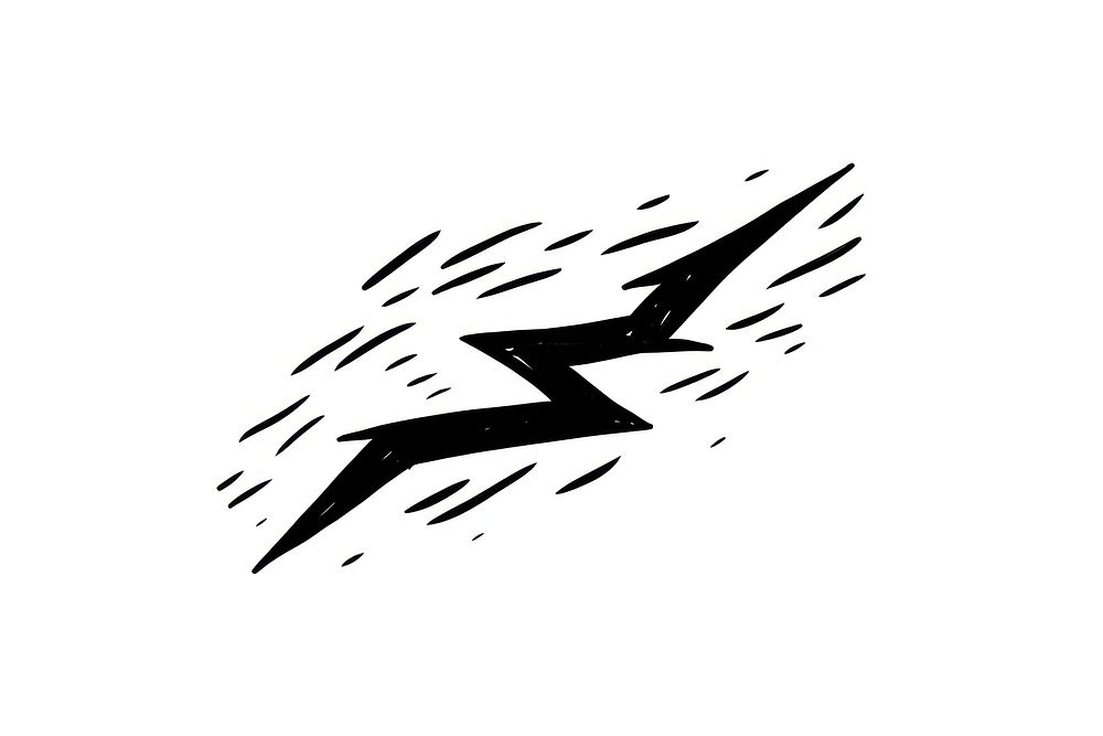 Thunder symbol white line. AI generated Image by rawpixel.
