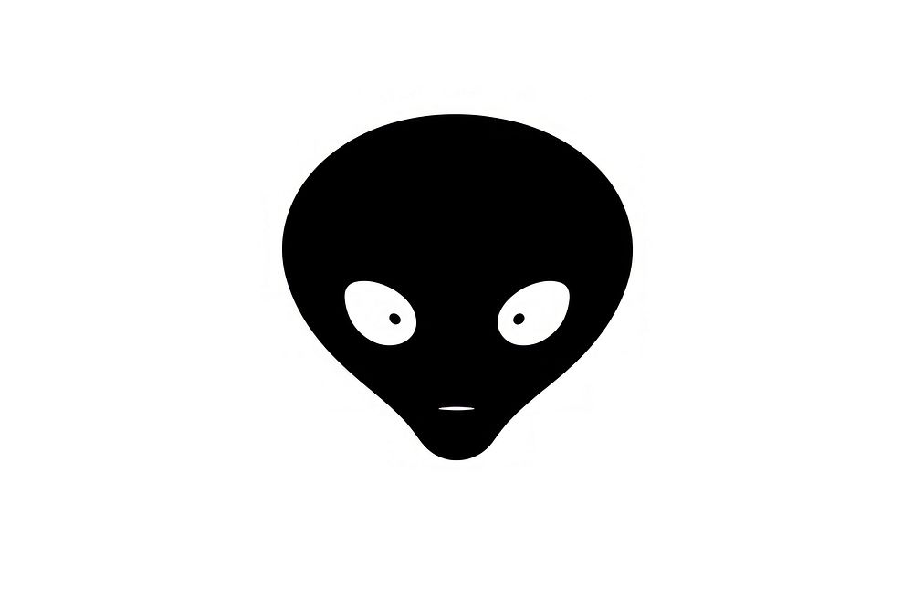 Alien face black silhouette moustache. AI generated Image by rawpixel.