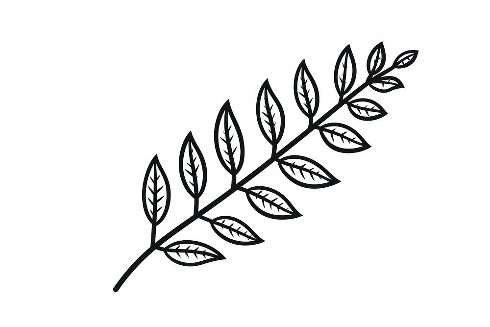 Leaf pattern drawing sketch. AI generated Image by rawpixel.
