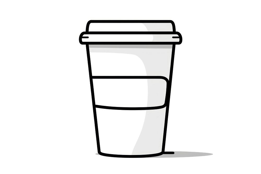 Coffee cup line mug white background. AI generated Image by rawpixel.