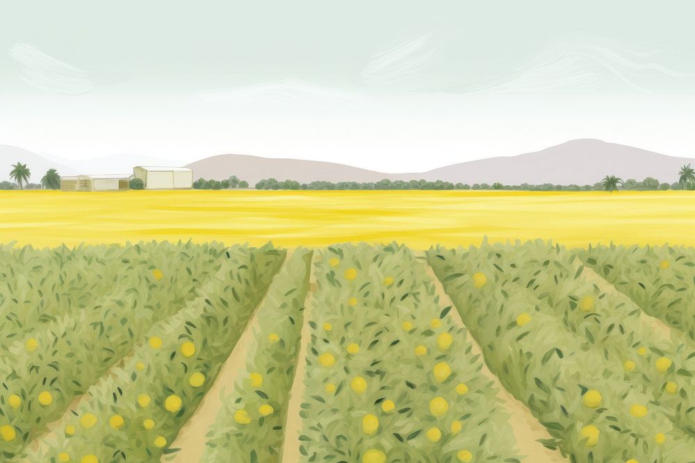 Lemon farm landscape background. AI generated Image by rawpixel.