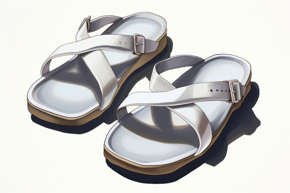 Sandals footwear white flip-flops. AI generated Image by rawpixel.
