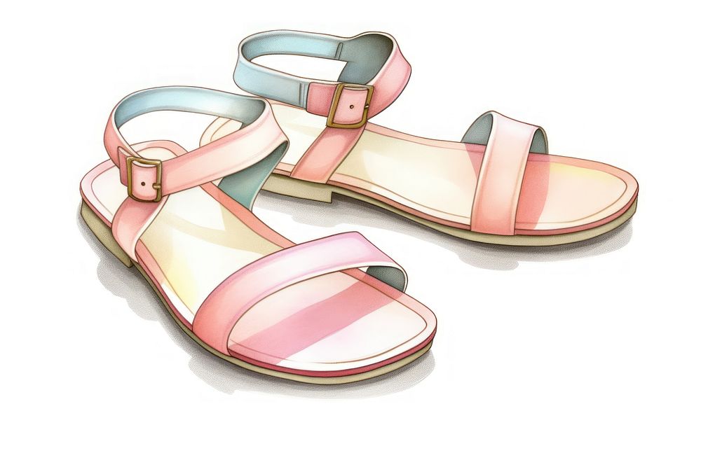 Sandals footwear white background flip-flops. AI generated Image by rawpixel.