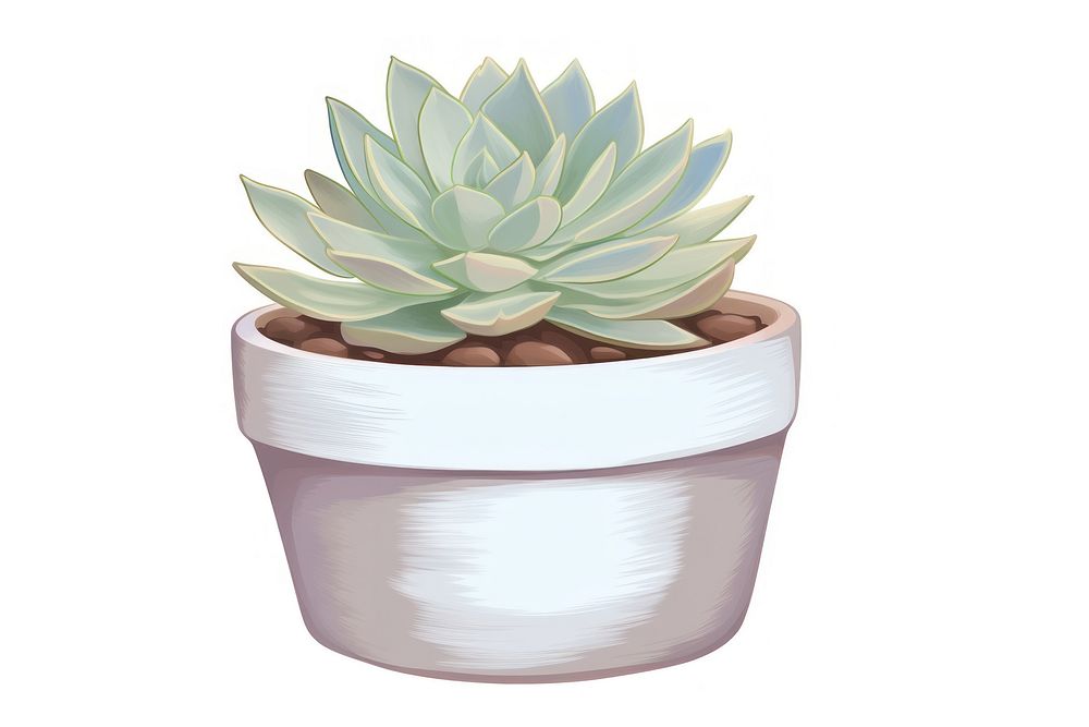 Succulent in a pot plant aloe white background.