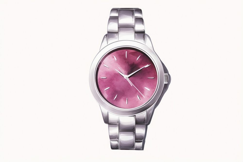 Watch wristwatch white background platinum. AI generated Image by rawpixel.