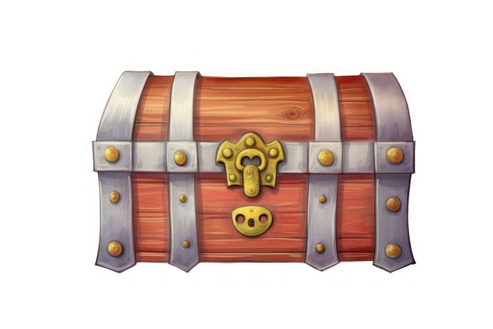 Treasure chest treasure white background protection. AI generated Image by rawpixel.