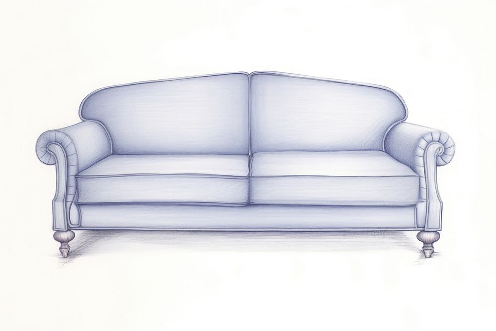 Sofa vintage furniture armchair drawing. AI generated Image by rawpixel.