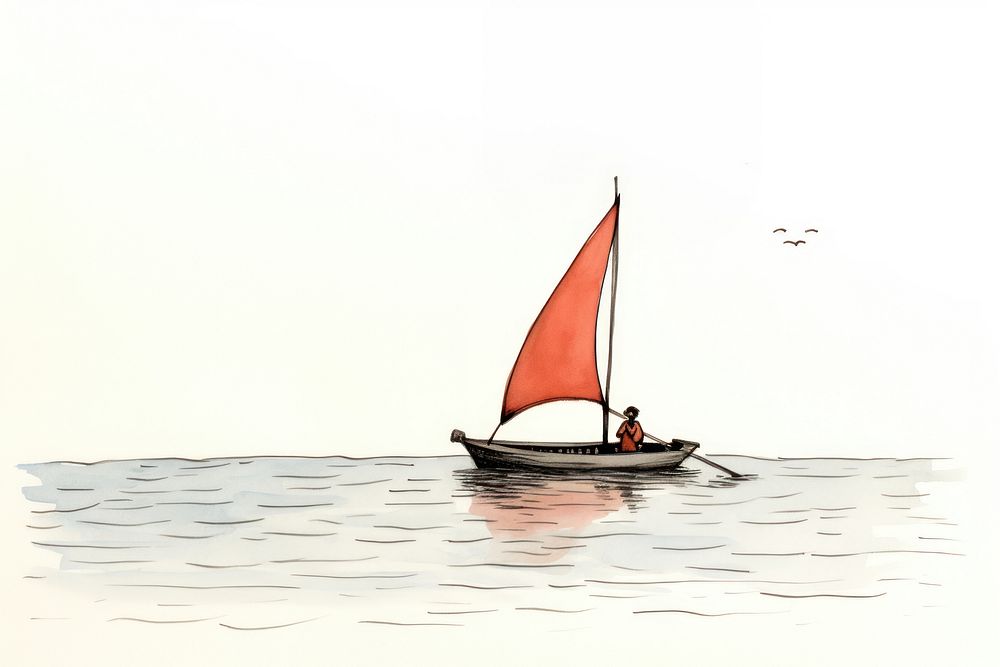 Fishing watercraft sailboat vehicle. AI generated Image by rawpixel.