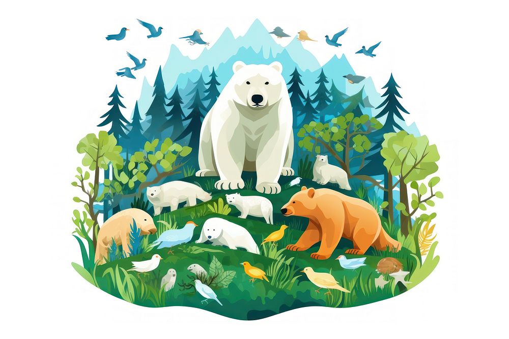 Protect environment animals wildlife mammal bear. AI generated Image by rawpixel.