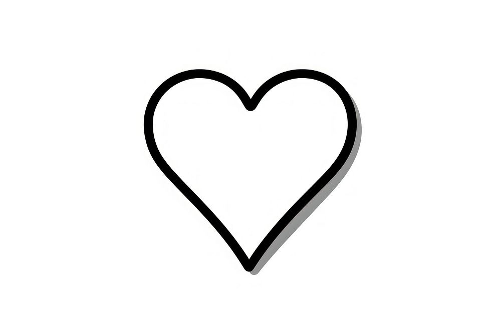 Heart white line white background. AI generated Image by rawpixel.