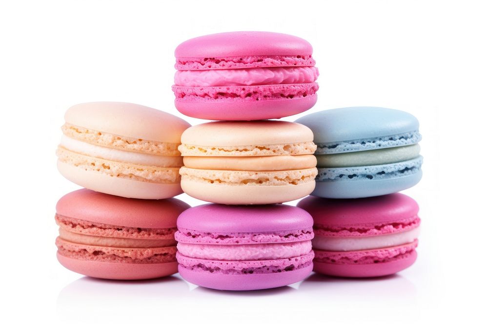 Macaron macarons food white background. AI generated Image by rawpixel.
