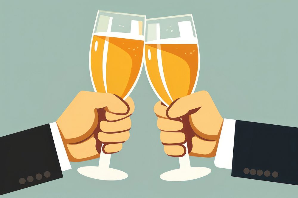 Celebratory toast glass champagne drink. AI generated Image by rawpixel.