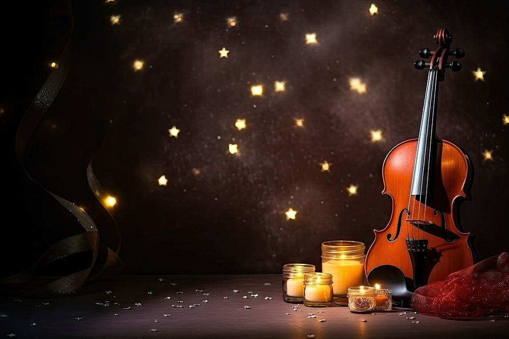 Celebration violin music night. AI generated Image by rawpixel.