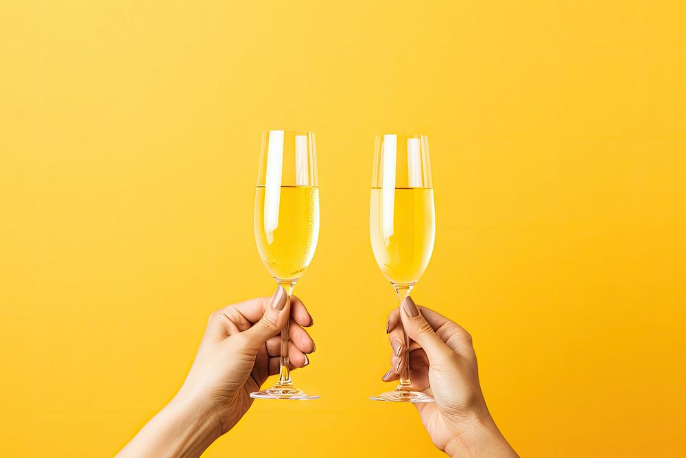 Champagne glasses clinking champagne drink adult. AI generated Image by rawpixel.
