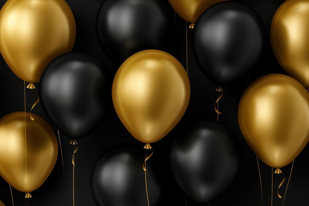 Balloon backgrounds black gold. AI generated Image by rawpixel.