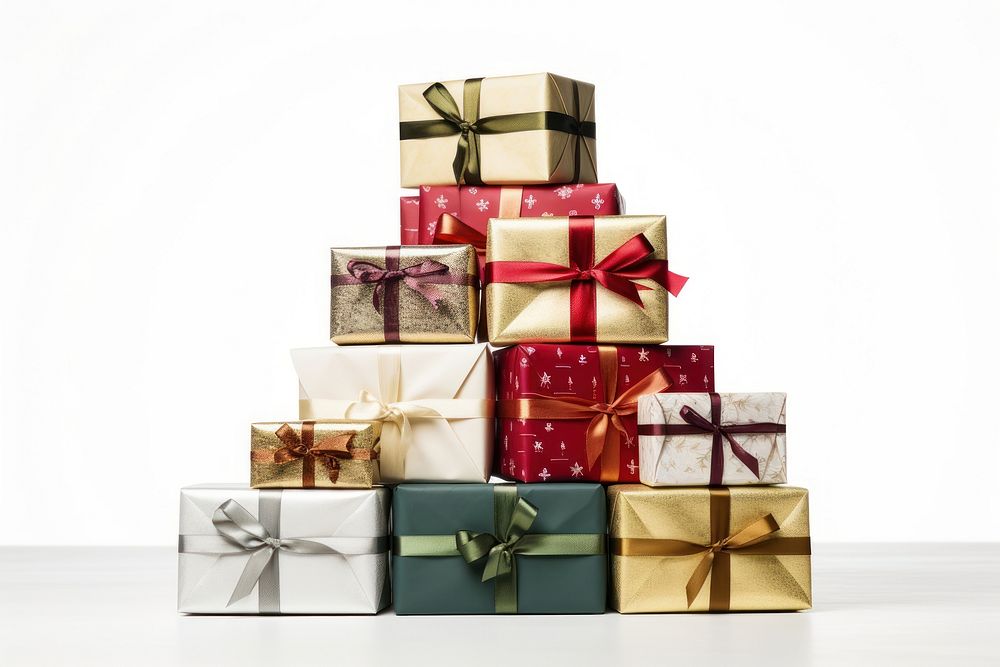 Christmas gift christmas box white background. AI generated Image by rawpixel.