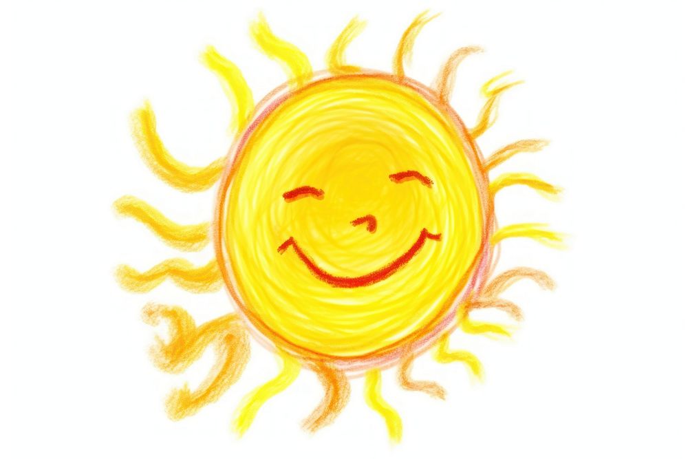 Sun drawing white background creativity. AI generated Image by rawpixel.