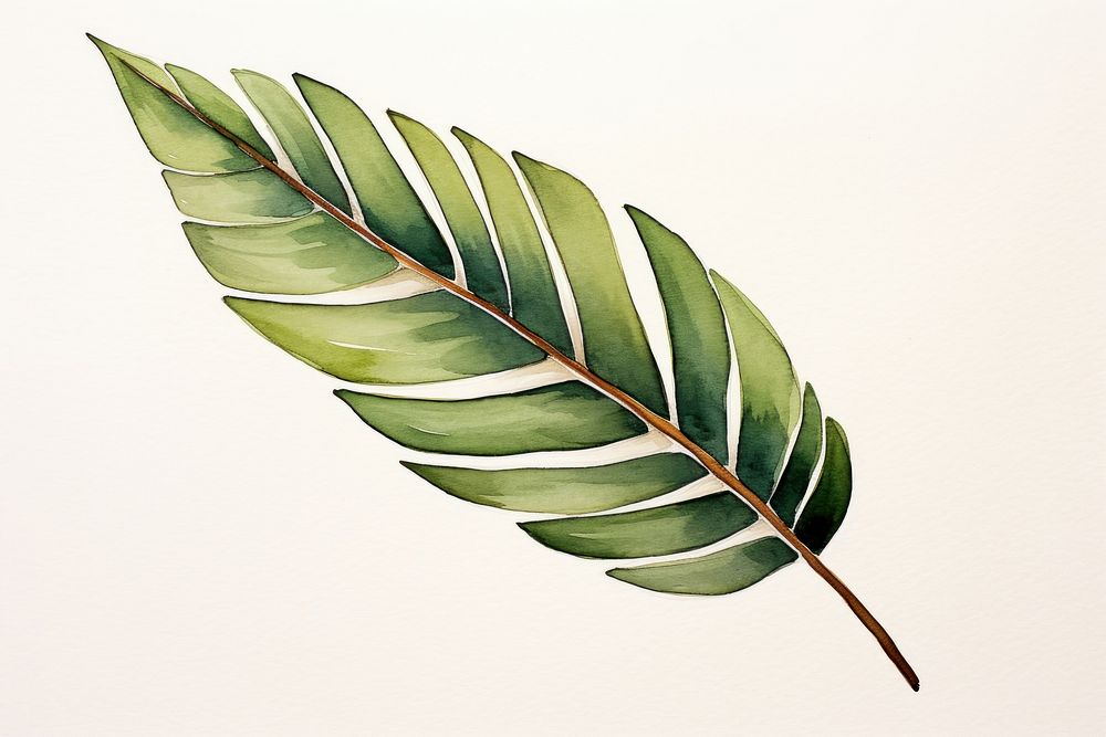 Palm leaf sketch plant art. AI generated Image by rawpixel.