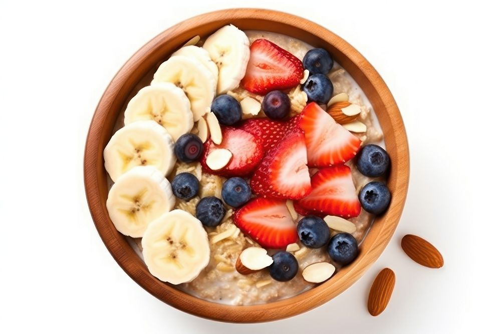Bowl berries banana food. AI generated Image by rawpixel.