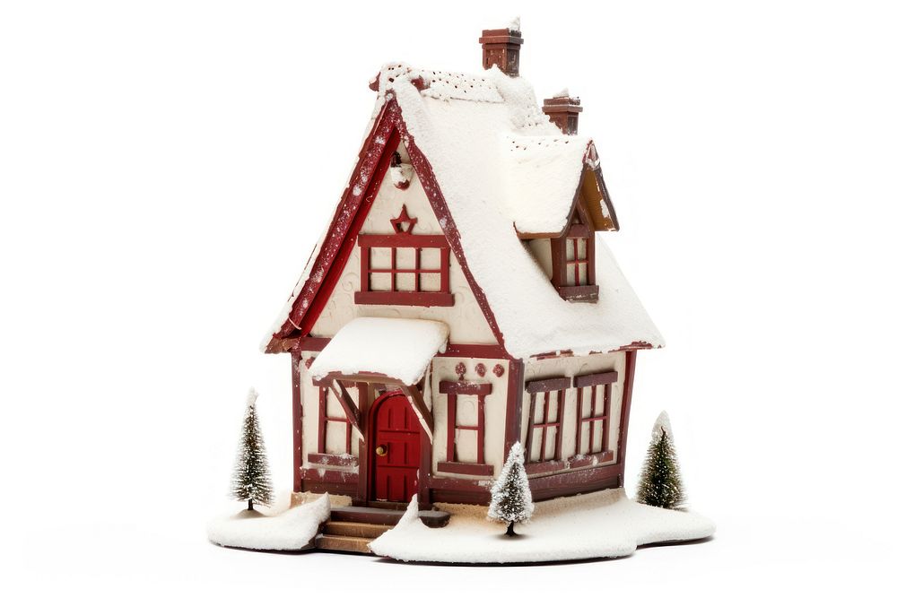 Christmas putz house christmas architecture gingerbread. AI generated Image by rawpixel.