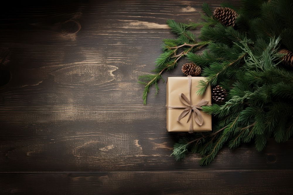 Christmas ribbon plant gift. AI generated Image by rawpixel.
