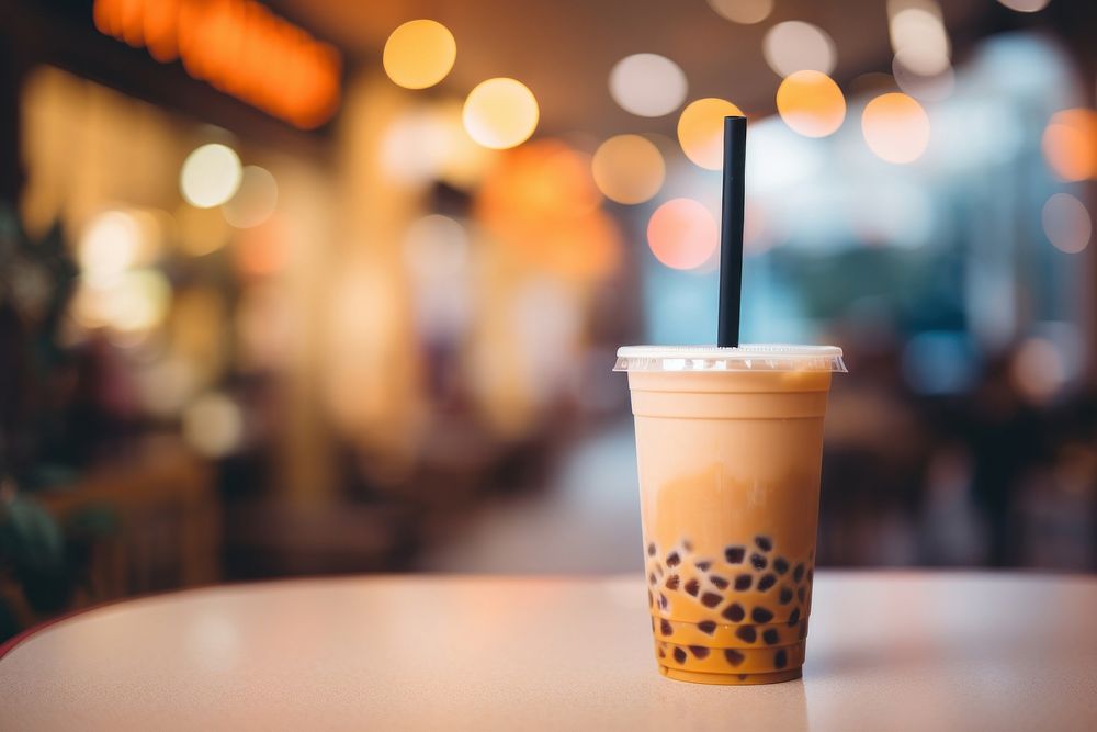 Bubble tea cup drink refreshment disposable. AI generated Image by rawpixel.