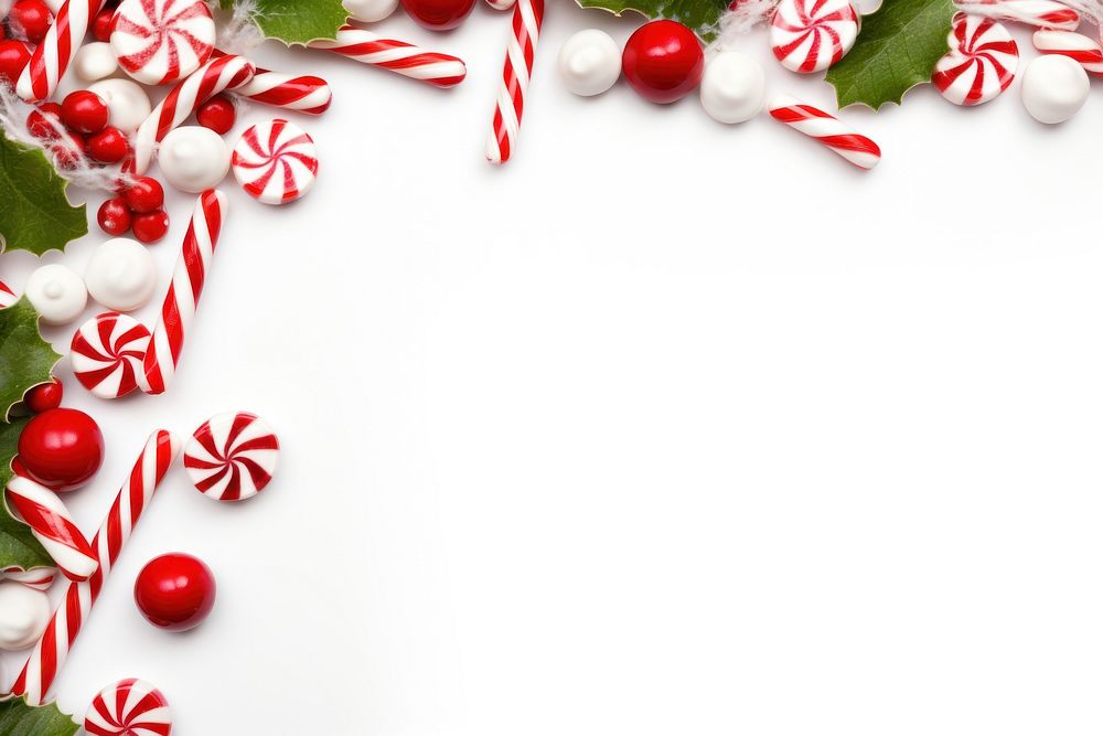 Christmas candy frame confectionery backgrounds white. AI generated Image by rawpixel.
