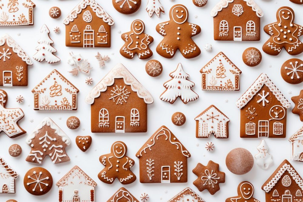Gingerbreads backgrounds dessert cookie. AI generated Image by rawpixel.