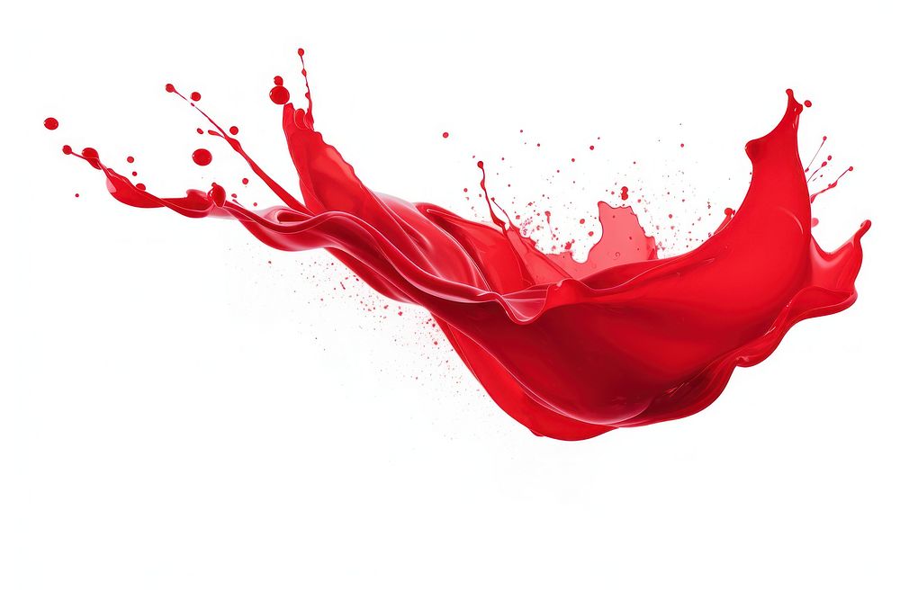 Red paint splash white background splattered splashing. AI generated Image by rawpixel.
