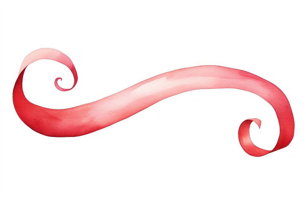 Spiral red line ribbon white background creativity moustache. AI generated Image by rawpixel.