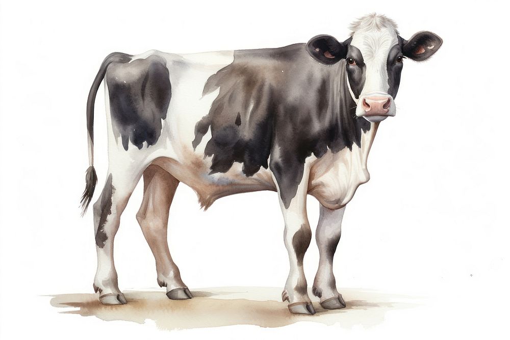 Cow livestock drawing mammal. AI generated Image by rawpixel.