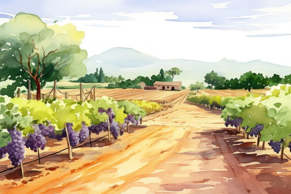 Grape farm outdoors vineyard nature. AI generated Image by rawpixel.