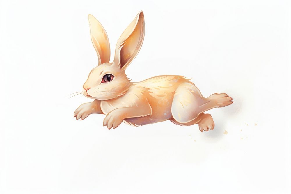 Zodiac rabbit jumping animal rodent mammal. AI generated Image by rawpixel.