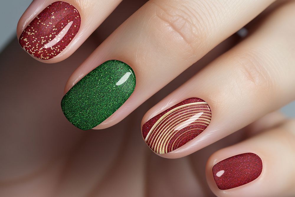 Christmas nails manicure