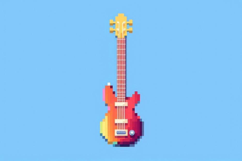 Cute guitar performance creativity technology. AI generated Image by rawpixel.
