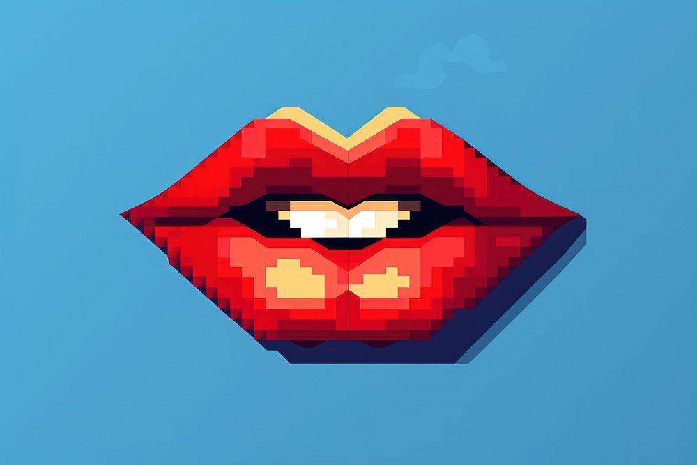 Cute Red lip red technology creativity. AI generated Image by rawpixel.