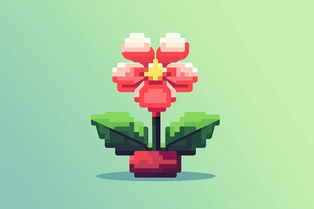 Cute tinny flower art graphics plant. AI generated Image by rawpixel.