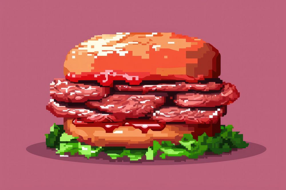 Meat food hamburger vegetable. AI generated Image by rawpixel.