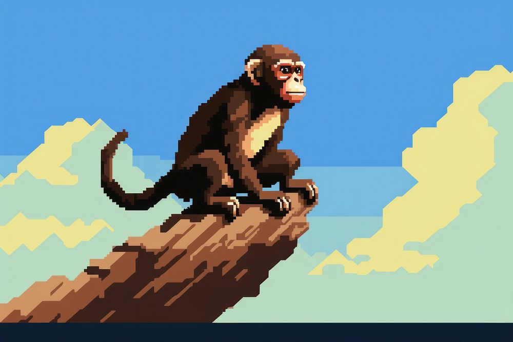 Monkey ape animal mammal. AI generated Image by rawpixel.