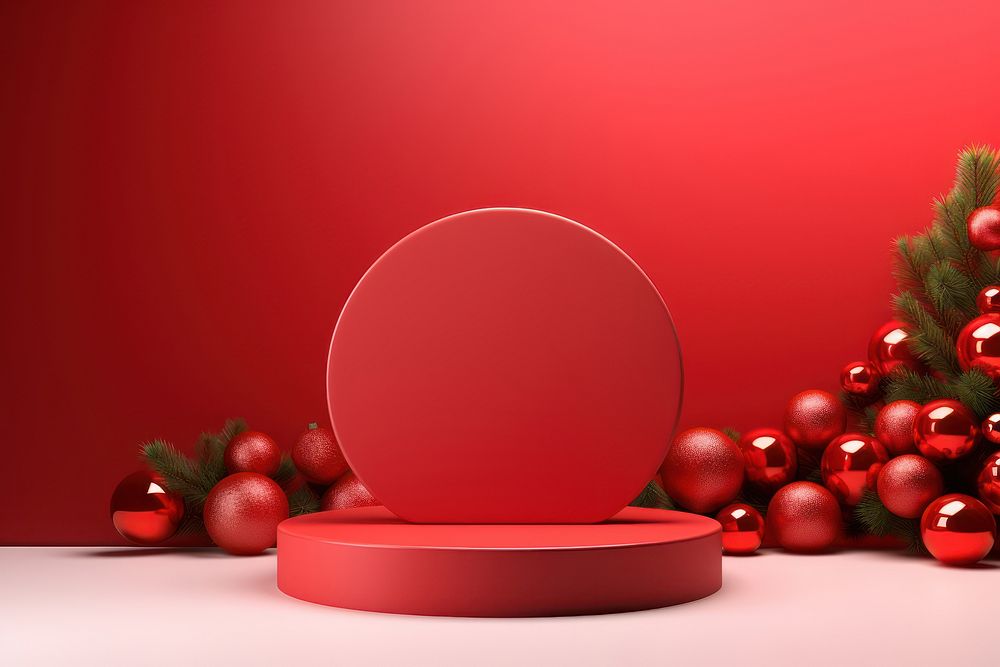 Christmas sale mockup christmas red red background. 