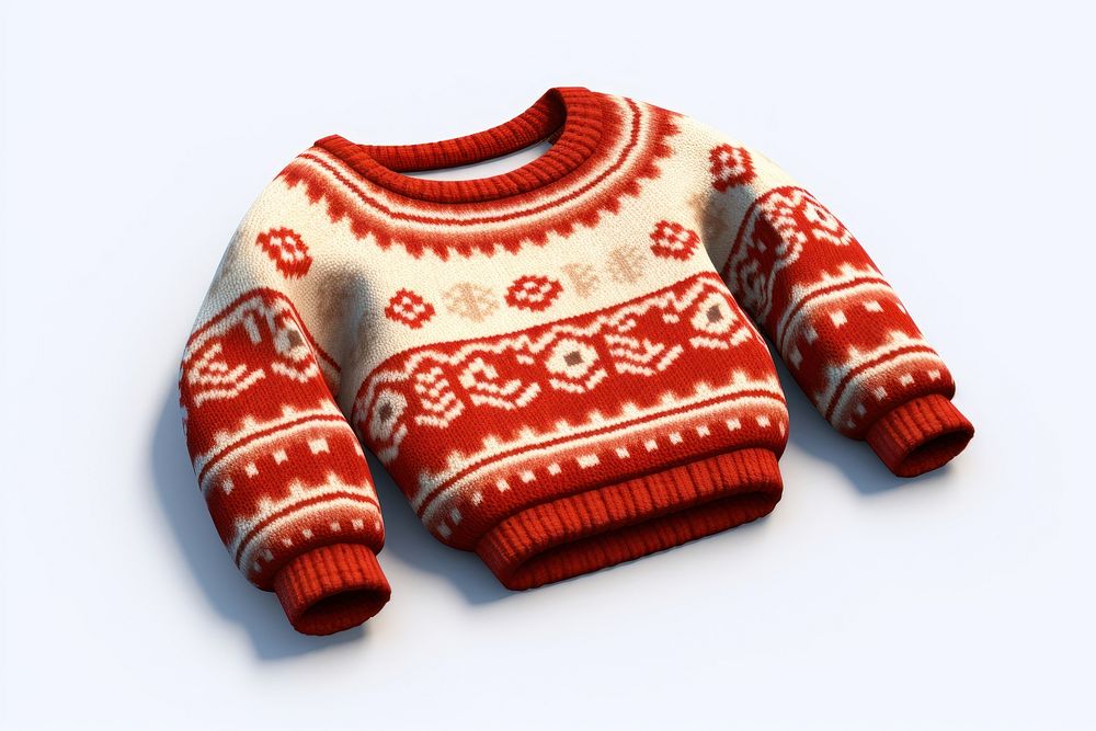 Mini christmas sweater sweatshirt white background outerwear. AI generated Image by rawpixel.